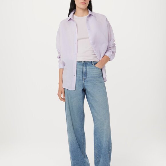 Frank And Oak The Textured Sheer Shirt in Lilac Size XSXS - Picture 3 of 3